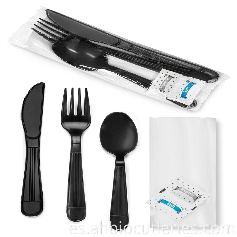 Black Plastic Utensils Set Jpg